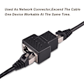 Miniatyrbillede 3 af 4: RJ45 Splitter Konnektorer Adapter - Ethernet Splitter Kobler Dobbelt Stik HUB Interface, 2 Pakke (Bemærk: To Porte Kan Ikke Arbejde Samtidig)