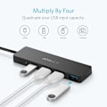 Miniatyrbild 3 av 5: 4-ports USB 3.0 Ultra Slim Data Hub för Macbook, Mac Pro/mini, iMac, Surface Pro, XPS, Notebook PC, USB-minnen, Mobila hårddiskar och mer 20cm