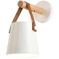 Miniatyrbillede 1 af 4: Væglampe Sconce Moderne Træ Læder Dekorativ Led Væglamper E27 Base Belysningsarmatur (Hvid)