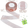 Miniatyrbild 4 av 6: Transparent band, 40 mm x 45 meter, dubbelsidig transparent chiffongband för presentinslagning, julbröllopsfestceremonidekorationer Khaki