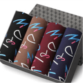 Miniatyrbillede 1 af 2: 4 stk. Mænds Underbukser Boxershorts Tynde Trusser (Farve: 03, Størrelse: 4XL(78 88KG)) 4XL(78 88KG)