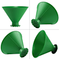 Miniatyrbilde 5 av 6: Magiske isskraper for bilfrontrute - 2-pakning Cone Magic isskraper med trakt, rund snøskrape til julegave Green