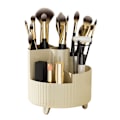 Miniatyrbillede 1 af 5: 360 Graders Makeup Organizer Spinnende Kosmetik Display Cases med 5 Rum Acryl Klar Rund Drejeskive Opbevaringsskuffe Counter Organizer Case, A A