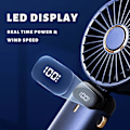 Miniatyrbillede 2 af 5: Bærbar ventilator, 5000mAh genopladelig 5 hastigheder, med LED-display, 11-21 timers skrivebordsventilator arbejdstid til kontor soveværelse udendørs rejser camping