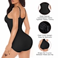 Miniatyrbild 4 av 5: Kvinnors Slank Bodysuits Shapewear Toppar Magkontroll Kroppsskulpterare Spaghettiband Camisole Trikåer Bodycon Jumpsuit, XL/2XL