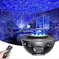 Miniatyrbillede 2 af 4: Stjerneprojektor med Bluetooth-højttaler - LED stjernehimmel projektionslampe Bluetooth musik vandkrusning stjernehimmel lampe stue soveværelse atmosfære