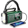Miniatyrbilde 1 av 4: Nødradio med sveiv, 10000mAh batteri - NOAA/AM/FM værradio, LED lommelykt og leselys, SOS alarm