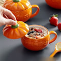 Miniatyrbillede 4 af 5: Halloween Keramisk Græskar Krus，Sød Græskar Kop, Keramisk Kaffe Krus, 350ml Te Kop med Låg （kop） S