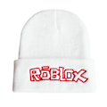 Miniatyrbild 1 av 2: Unisex Mössa med Roblox-broderi, Stretch, Varm Vintermössa för Skidåkning, Stickad Mössa med Bokstäver, Studentmössa i Ull, Vit White