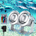 Miniatyrbillede 1 af 5: LED Undervandsspotlight, IP67 Vandtæt RGB Undervandslys, 10W LED Spotlight til Springvand Pool Udendørs Havebelysning Sølv
