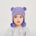 Miniatyrbillede 2 af 5: Baby Vinterhue, Sød Bjørnøre Beanie, Varmt Fleeceforet Strikket Hat (50-52cm) L,50-52cm