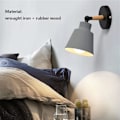 Miniatyrbillede 2 af 5: Moderne indendørs væglampe, væglampe med metalskærm, landhuslampe til soveværelse, stue, seng, læseværelse, gang (farve: hvid) white