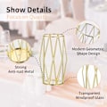 Miniatyrbild 2 av 5: Guld Glas Orkan Ljusstakar med Geometrisk Metallställning för Bröllop Födelsedagsfest - Dekorativ Blomvas för Kontor Vardagsrum