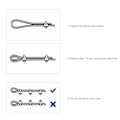 Miniatyrbilde 4 av 5: 10 stk. Wire Rope Kabelklemmer M6 for Ø 6mm (1/4\"), Stål U Bolt Sal Festeklips for Rigging Tau og Strekkabel Hage Strekkvaier