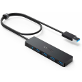 Miniatyrbillede 1 af 5: 4-Ports USB 3.0 Ultra Slim Data Hub med 60cm Forlænget Kabel til Macbook, Mac Pro / mini, iMac, Notebook PC, USB-stik, Mobile HDD og mere 60cm