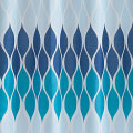 Miniatyrbild 4 av 4: Texturerad Duschdraperi Set, Set med 1 Duschdraperi & 12 Metallkrokar, Rostbeständig, 100% Polyester, Maskintvättbar, Mått 70” X 72”, Blå Blue