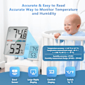 Miniatyrbild 3 av 5: Digital Termometer Hygrometer, Väggtermometer Luftfuktighet Inomhus med