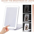 Miniatyrbillede 3 af 4: Led Makeup Spejl, Foldbar 3 Farve Belysning, Bordplade Kosmetisk Spejl Dæmpbar, Belyste Touch Makeup Spejl, Bærbar Foldespejl, Hvid White