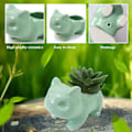 Miniatyrbild 3 av 5: Keramiska Blompottar, Cartoon Succulent Planter Pots Grön Liten Djurformad DIY Konst Vas Blomma för Kontorsbord Trädgård Hem Dekorativ, 1 st