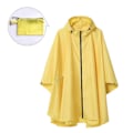 Miniatyrbillede 1 af 5: Regnponcho til voksne, vandtæt udendørs hætte, poncho vandtæt til kvinder med lynlås, festivalponchoer vandtæt lang, vandtætte kapper plusstørrelse Yellow