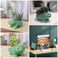 Miniatyrbild 5 av 5: Keramiska Blompottar, Cartoon Succulent Planter Pots Grön Liten Djurformad DIY Konst Vas Blomma för Kontorsbord Trädgård Hem Dekorativ, 1 st
