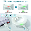 Miniatyrbillede 4 af 5: Selfie Ring Light, Clip-on Ring Light [Genopladelig] med 3 Farver og 40 LED'er, Dæmpbar Selfie Lys til Telefon, Tablet, Laptop, Zoom Møde