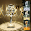 Miniatyrbillede 2 af 5: Diamond Crystal Bordlampe, USB Genopladelig Krystal Soveværelse Natlampe, Justerbar Temperatur/Lysstyrke
