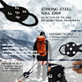Miniatyrbilde 5 av 5: 2 Par Isgrips, Snøgrips med God Elasticitet, Brodder til Sko med 5 Anti-Skli Pigger, Sklisikre Grips Pigger for Gåing, Arbeid, Fiske