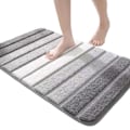 Miniatyrbillede 1 af 5: Bademåtte 60 x 90 cm Skridsikker Bademåtte Super Absorberende Vand, Maskinvaskbar, Mikrofiber Absorberende Badeværelsesgulvmåtte 60*90cm