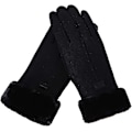 Miniatyrbillede 1 af 5: Vintervarme Handsker, Touchscreen-Suede med Tyk Foring, Dame Udendørs Handske (sort) balck