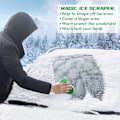 Miniatyrbilde 2 av 6: Magiske isskraper for bilfrontrute - 2-pakning Cone Magic isskraper med trakt, rund snøskrape til julegave Green