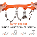 Miniatyrbilde 4 av 6: 19 Pigger Ispigger Anti-skli Snøskodekke Lettvekt Rustfritt Stål Sklisikre Ispigger for Støvler Over Sko Brodder Ispigger, XL Orange XL