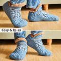 Miniatyrbild 2 av 6: Toffelsockor för män och kvinnor, fluffiga strumpor med grepp, halkfri fleecefodring, termiskt stöd, julklapp XL 46-48 Sky Blue 46-48