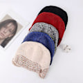Miniatyrbilde 4 av 4: Hold Varme Beanie-Hatter, Vinterstrikket Huer, Tykke Varme Kantløse Pelsluer, Huer Utendørs Varme Tilbehør, Unisex Khaki