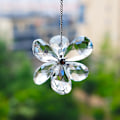 Miniatyrbillede 2 af 2: Transparent solfanger krystal vedhæng seksbladet blomst vedhæng prisme vedhæng