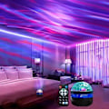 Miniatyrbilde 1 av 3: Nordlys, galakseprojektorlampe, roterende vannbølgestemningslys, nordlysstjernehimmelprosjektorlys