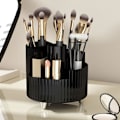 Miniatyrbillede 3 af 5: 360 Graders Makeup Organizer Spinnende Kosmetik Display Cases med 5 Rum Acryl Klar Rund Drejeskive Opbevaringsskuffe Counter Organizer Case,B B