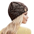 Miniatyrbillede 1 af 3: Unisex Ski Strikkede Hat, Retro Stil Diamant Ternet Tyk Uld Strikkede Hat, Vinter Varmer Snowboard Hat Cap Brown