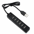 Miniatyrbilde 4 av 4: 7-ports USB-hub, høyhastighets USB 2.0, multi-USB-hub, splitter, bryter, ledningsadapterkabel for bærbare datamaskiner, MacBook, nettbrett, støtter Windows Vista/7/Mac