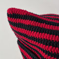 Miniatyrbillede 3 af 5: Katte Beanie Hæklet Hatte med Ører Strikket Stribet Vinter Varmt Elastisk Kasket, Sort og Rød Black and Red