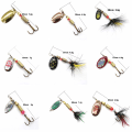 Miniatyrbilde 2 av 4: 10-pakks sett med sequin-spinner fiske-agn med krok, livaktig roterende metall fiske-agn crankbaits sett fiskeutstyr skarpe treble kroker
