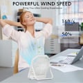 Pikkukuva 3 / 5: 2-in-1 Pöytä- ja riipputuuletin, pieni hiljainen pöytätuuletin 180° jalustalla ja LED-näytöllä, kannettava mini USB-C ladattava pöytätuuletin (Pinkki)