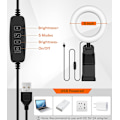 Miniatyrbillede 5 af 5: 5'' Laptop Selfie Ring Light med Stativ - Mini LED Desktop Telefon Ring Light med 5 Dæmpbare Tilstande & 10 Lysstyrkeniveauer til Makeup Streaming Webcam