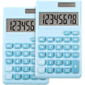 Miniatyrbillede 1 af 5: 2-pak Mini Digital Lommeregner med 8-cifret LCD-display, Lommeformat til Børn, Hjemmebrug og Skolebrug (Blå)