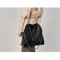 Miniatyrbild 3 av 5: Sommarmode damväska, axelväska med kedja, stor kapacitet modeplånbok, casual crossbody mjuk väska hopfällbar damväska black