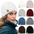 Miniatyrbillede 3 af 3: Unisex Ski Strikkede Hat, Retro Stil Diamant Ternet Tyk Uld Strikkede Hat, Vinter Varmer Snowboard Hat Cap Brown