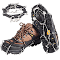 Miniatyrbillede 1 af 5: Sne Grip Klodser Over Støvler, Gummiklodser Med Pigge Mod Glid, 10 Stål Pigge Kramponer (Sort, Størrelse 38-43) Size 38-43