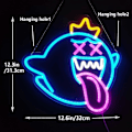 Miniatyrbild 2 av 4: King Boo Neon-skylt, Spöke LED Neonljus med Dimbar Strömbrytare, Spel Neon-skylt