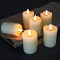 Miniatyrbillede 2 af 5: 6 stk. ægte voks flammefri tealights stearinlys, LED lys søjlelys, batteridrevne flimrende stearinlys til boligindretning, 5 x 7 cm. Batteri inkluderet 5×7cm