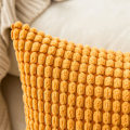 Miniatyrbillede 2 af 6: Corduroy Granule Pudebetræk Dekorative Pudebetræk Aflange Bløde Pellets Solid Pudebetræk til Sofa Soveværelse 12x20 Tommer 6#Orange